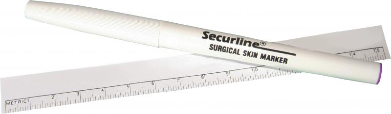 Hautmarkierstift Securline Skinmarker mit Lineal, steril, 10 