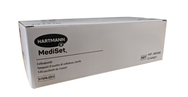 MediSet Cellodent Tupfer 3.5x5cm steril 120 x 3 Stk 