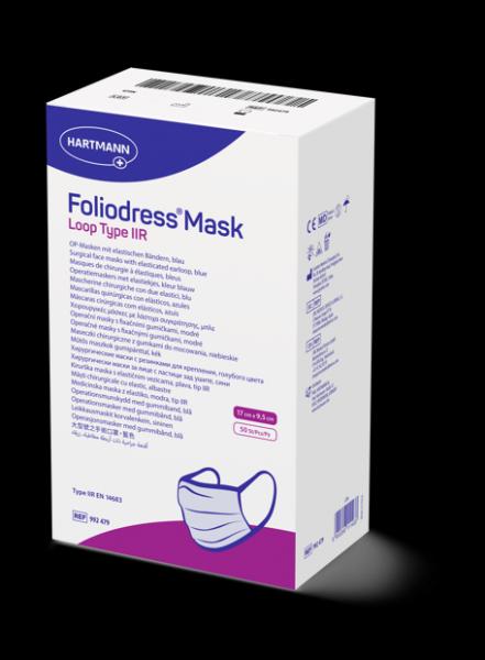 Masque Foliodress® Comfort Loop bleu Op-mask type IIR 50pcs. 