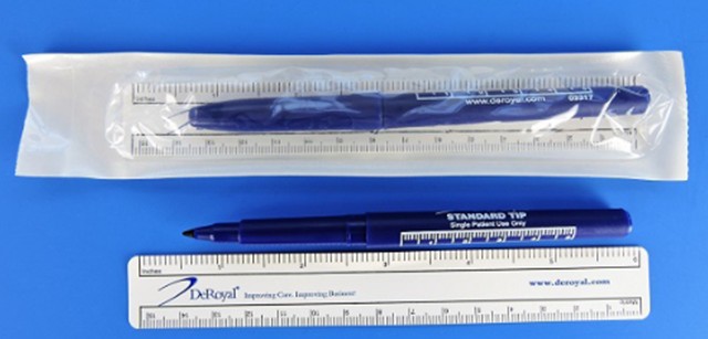 Marqueur cutané chirurgical, pointe standard,stérile 25pcs
 