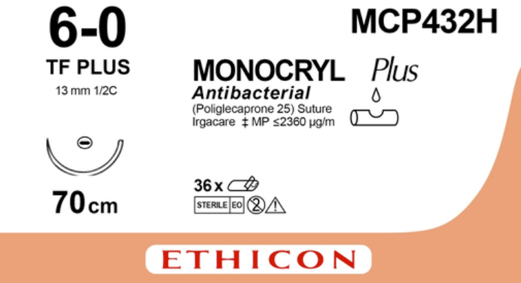 Monocryl Plus 6-0 TF viola 70 cm 36pz. 