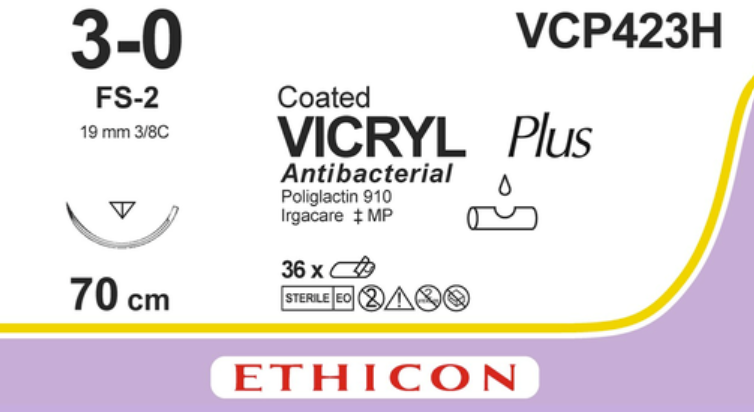 Vicryl Plus 3-0 FS-2 non tinto 70 cm 36pz. 