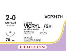 VICRYL PLUS violet tressé 1xSH PLUS 2-0 1x70 cm 36 pièces 