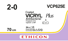 VICRYL PLUS viola intrecciato senza ago 2-0 2x70 cm 24 pezzi 
