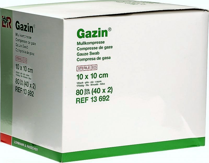 GAZIN compresse 10x10cm 12p stér 40 x 2 pce 