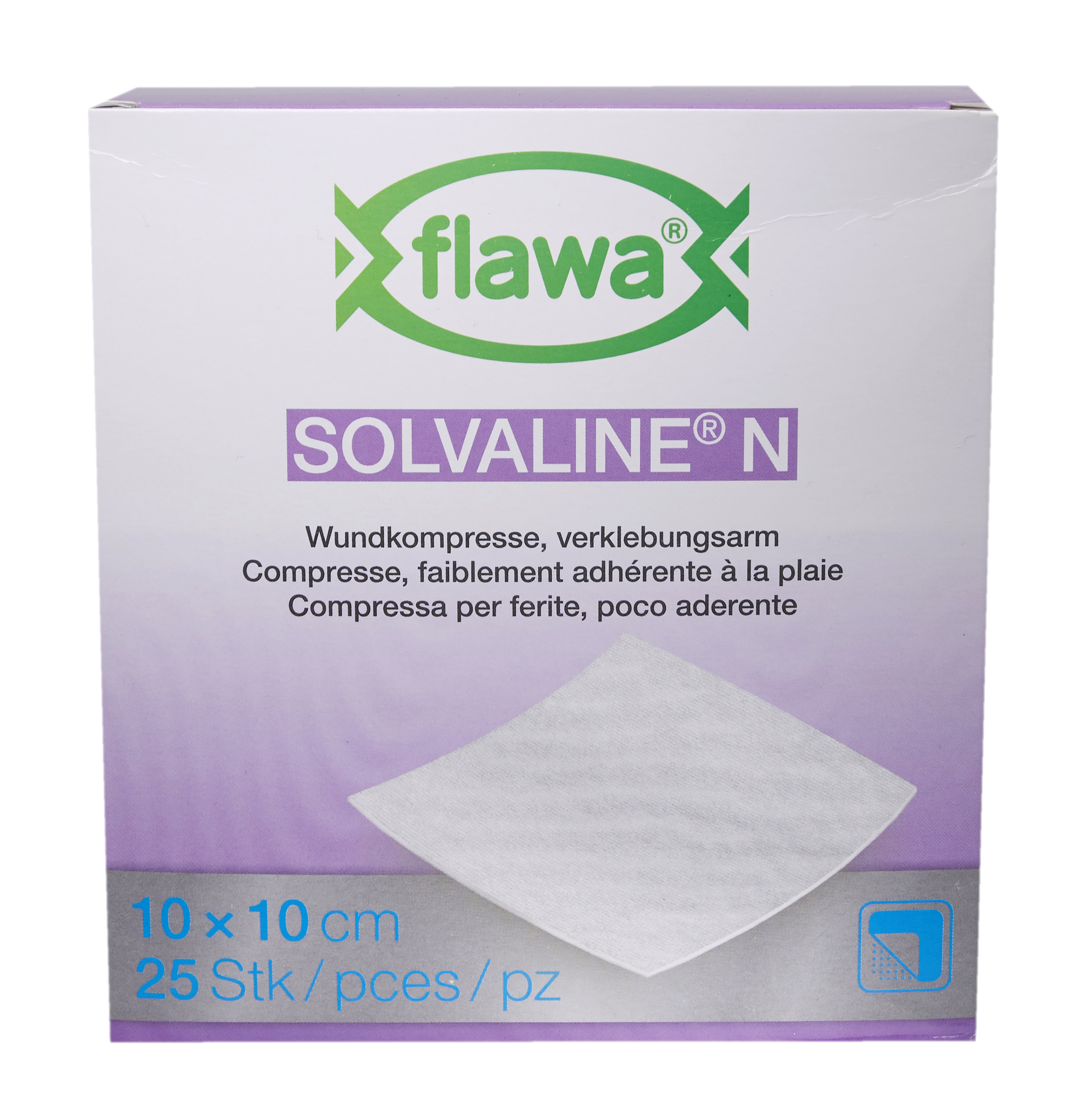 FLAWA Solvaline N Kompressen 10x10cm steril 25 Stk 