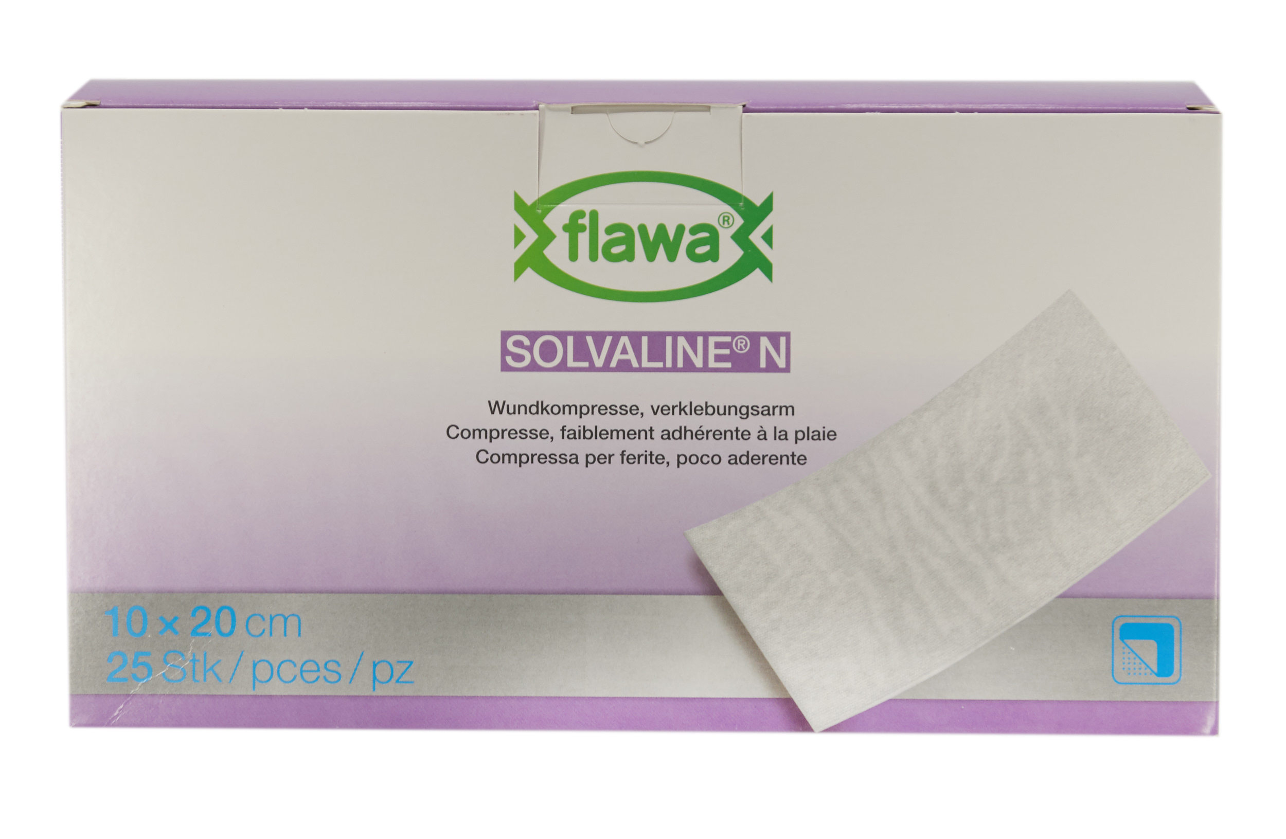 FLAWA Solvaline N compresses 10x20cm stér 25 pce 