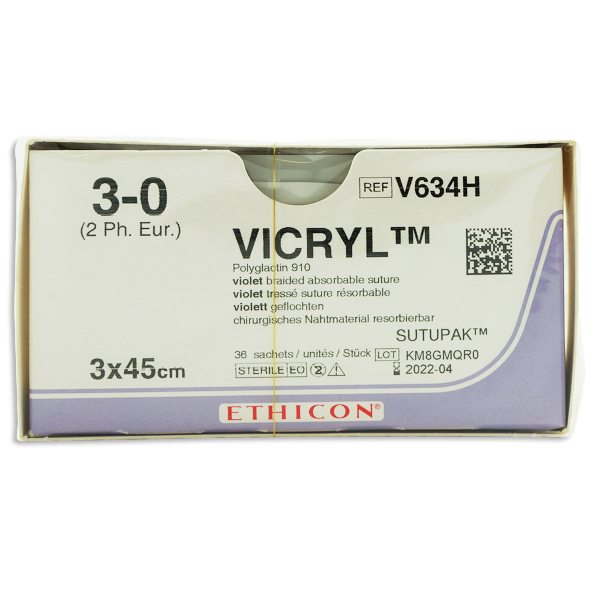 VICRYL 3x45cm violet 3-0 36 pce 