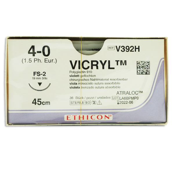 VICRYL 4-0 FS-2S, 45cm, viola, 36 pezzi 