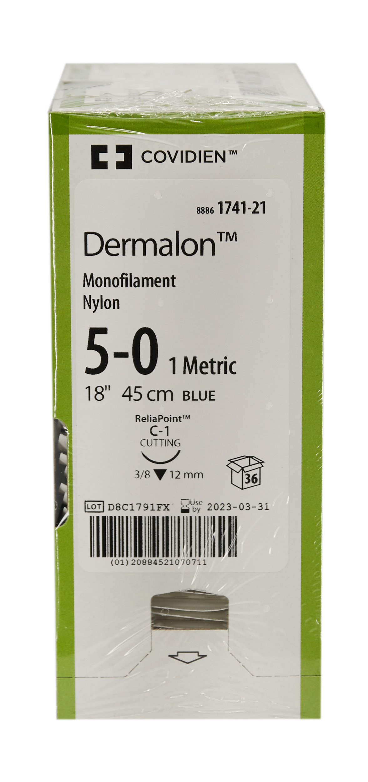 DERMALON 5-0 C-1 45cm blau 36 Stk 1741-21 