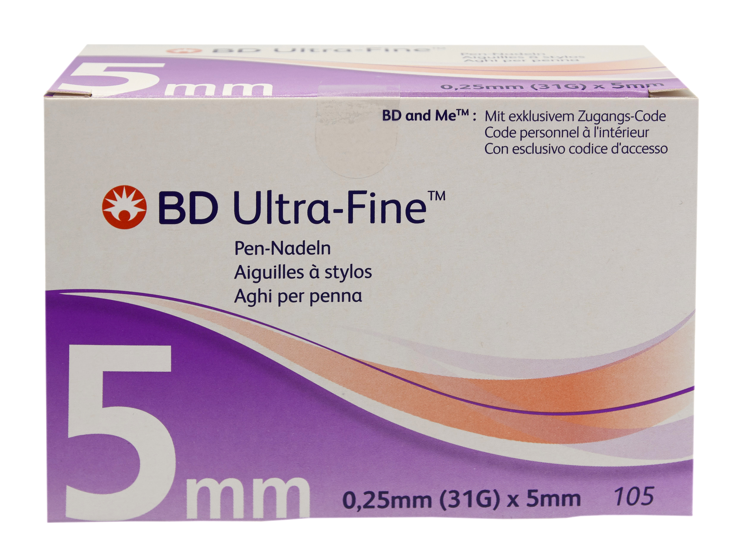 BD ULTRA-FINE aiguille stylos 0.25x5mm 31G 105 pce 