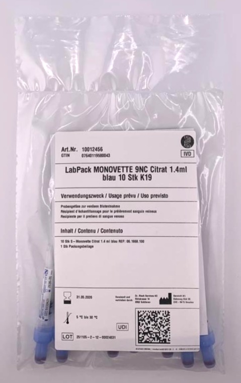 LabPack MONOVETTE 9NC Citrat 1.4ml blau 10 Stk K19
 