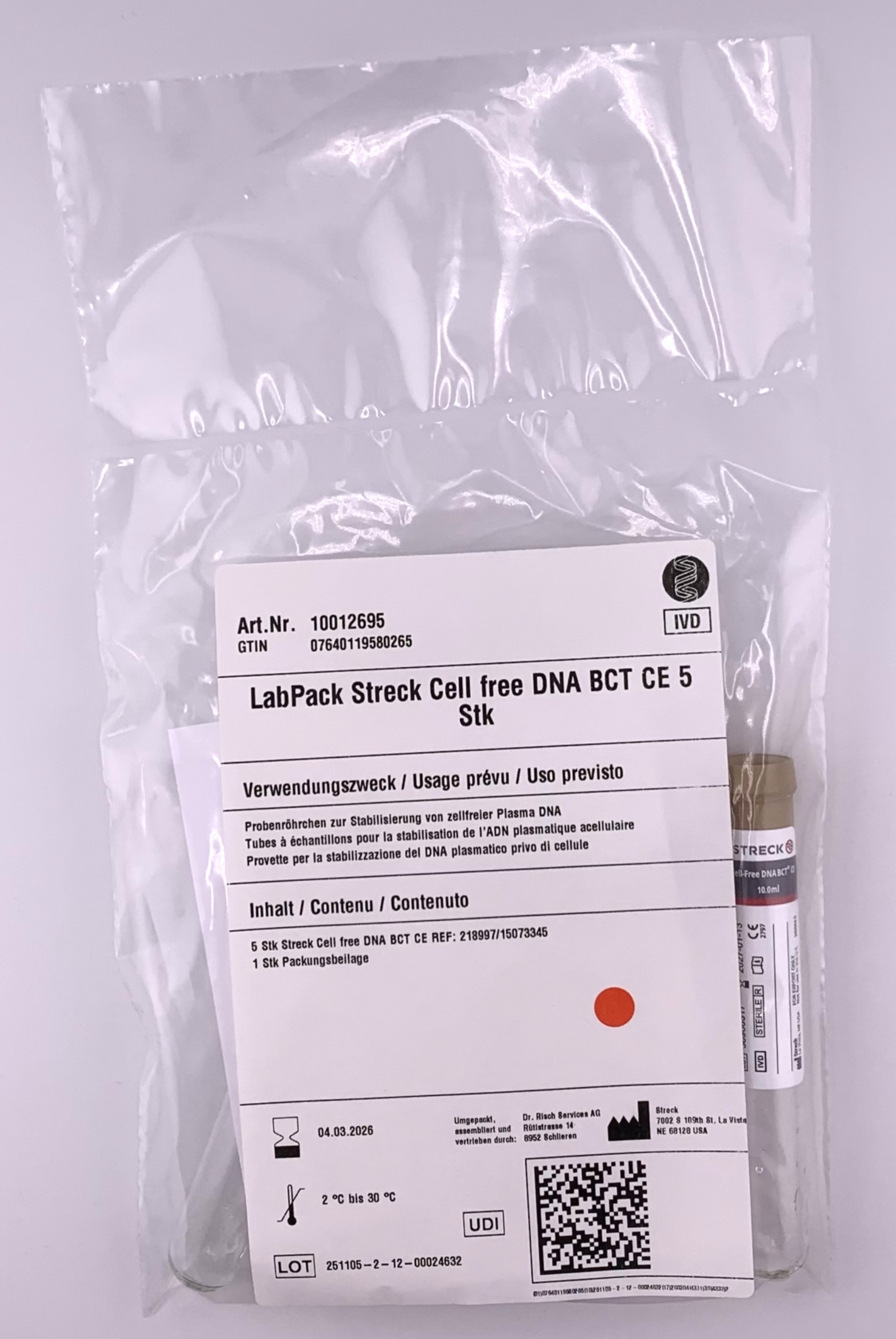 LabPack Streck Cell free DNA BCT CE 5 Stk 