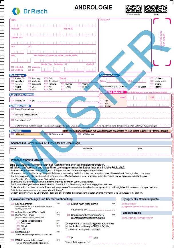 Auftragsformular Andrologie 