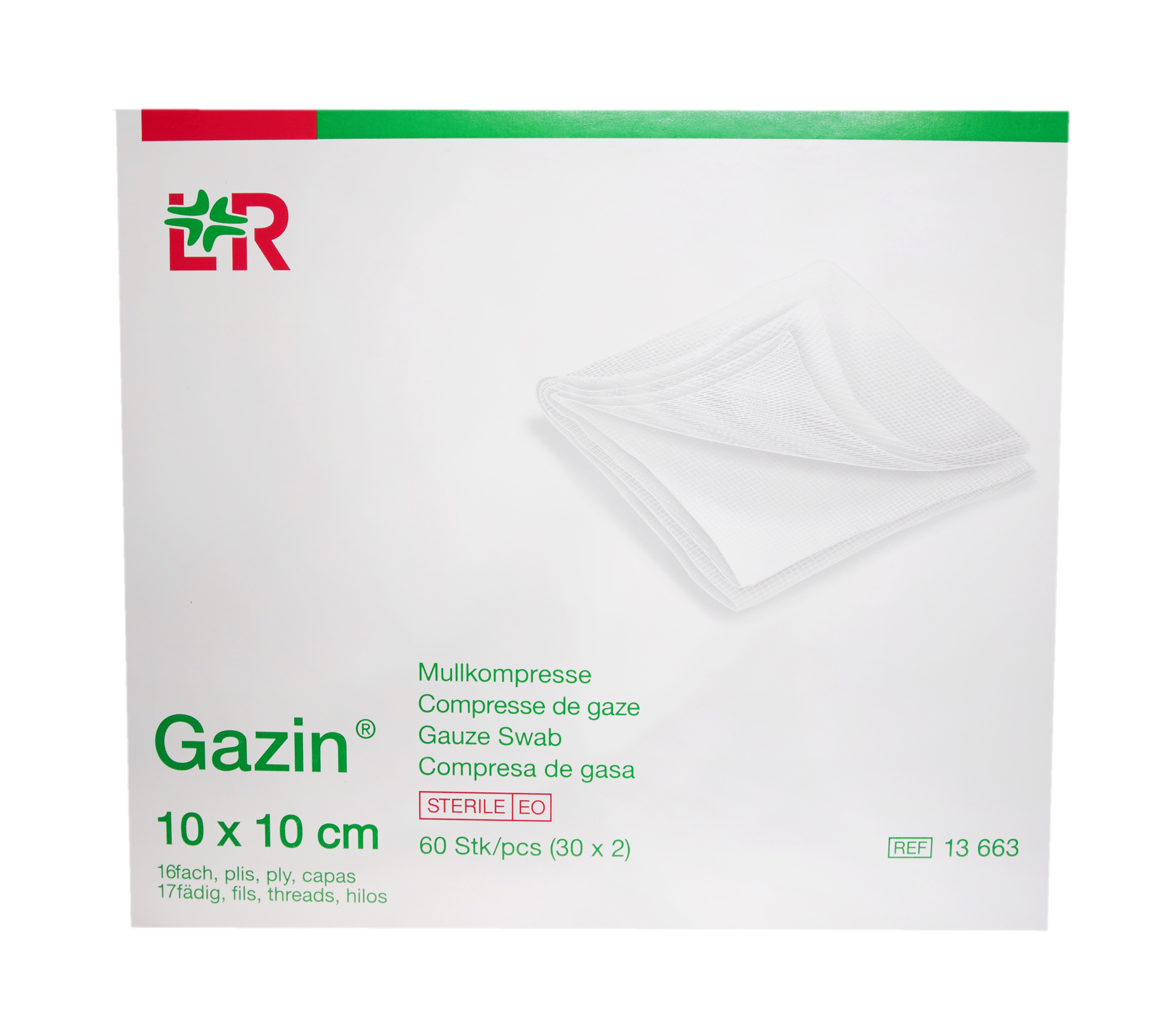 GAZIN compr pli 10x10cm 16p st 30 x 2 pce 