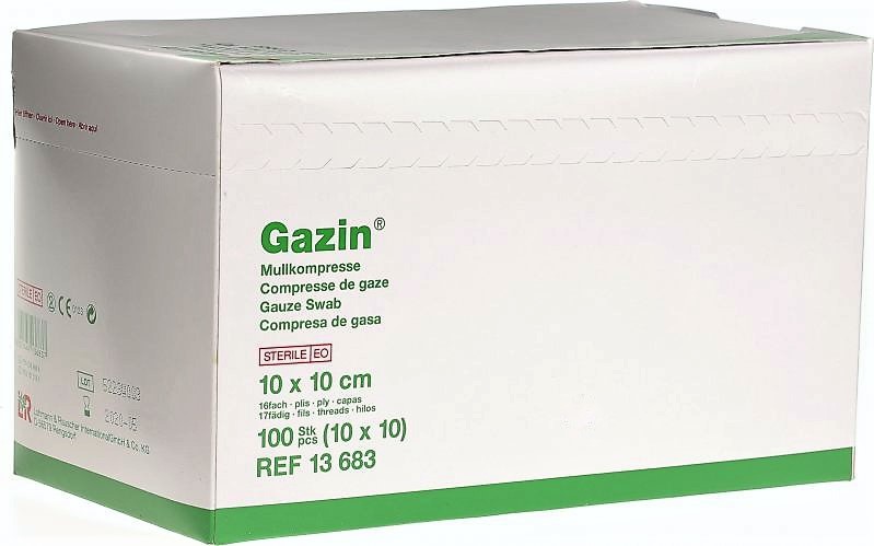 GAZIN compr pli 10x10cm 12p n st 100 pce 