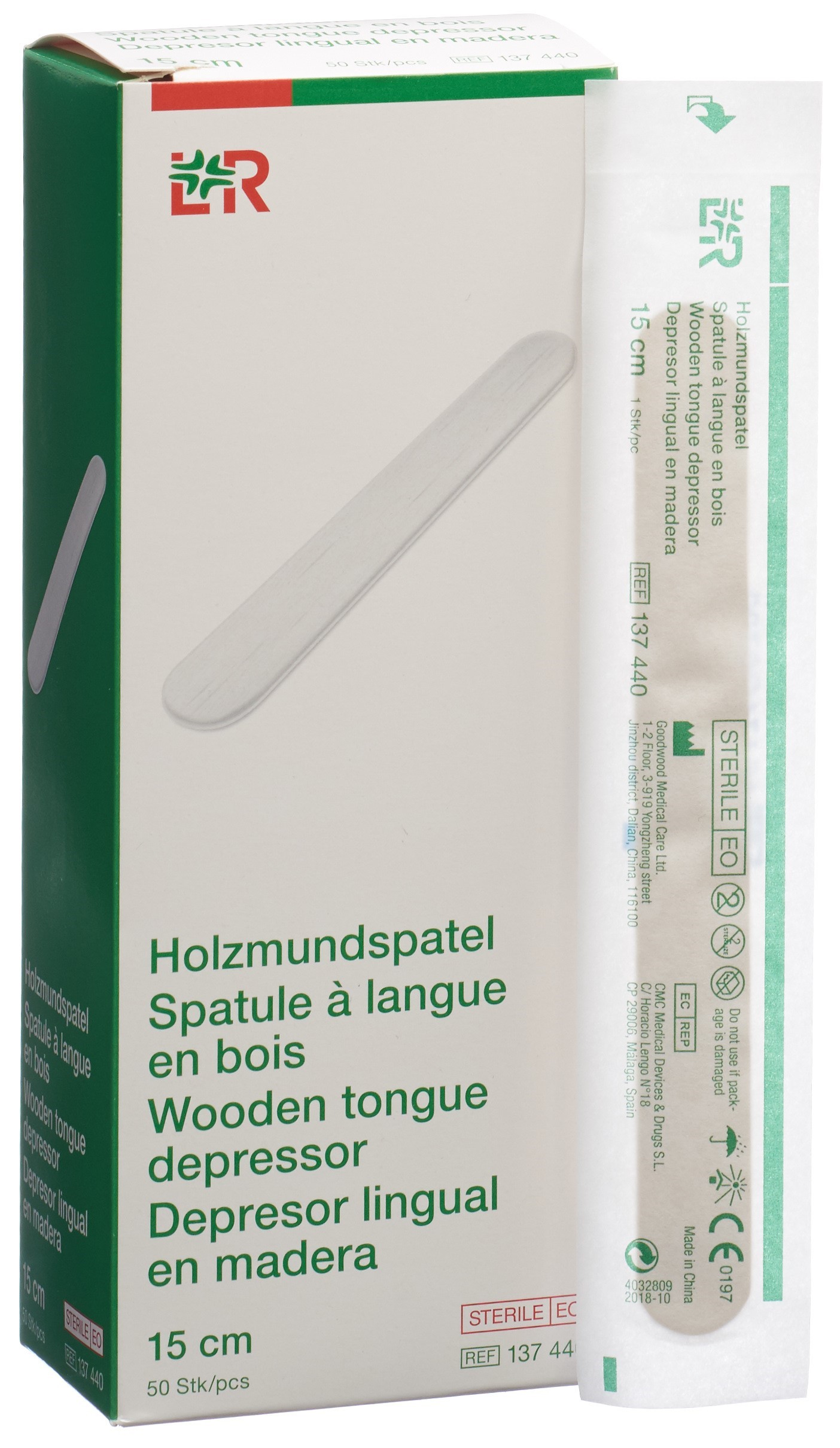 Bastoncino per bocca in legno sterile confezione da 50 pezzi 