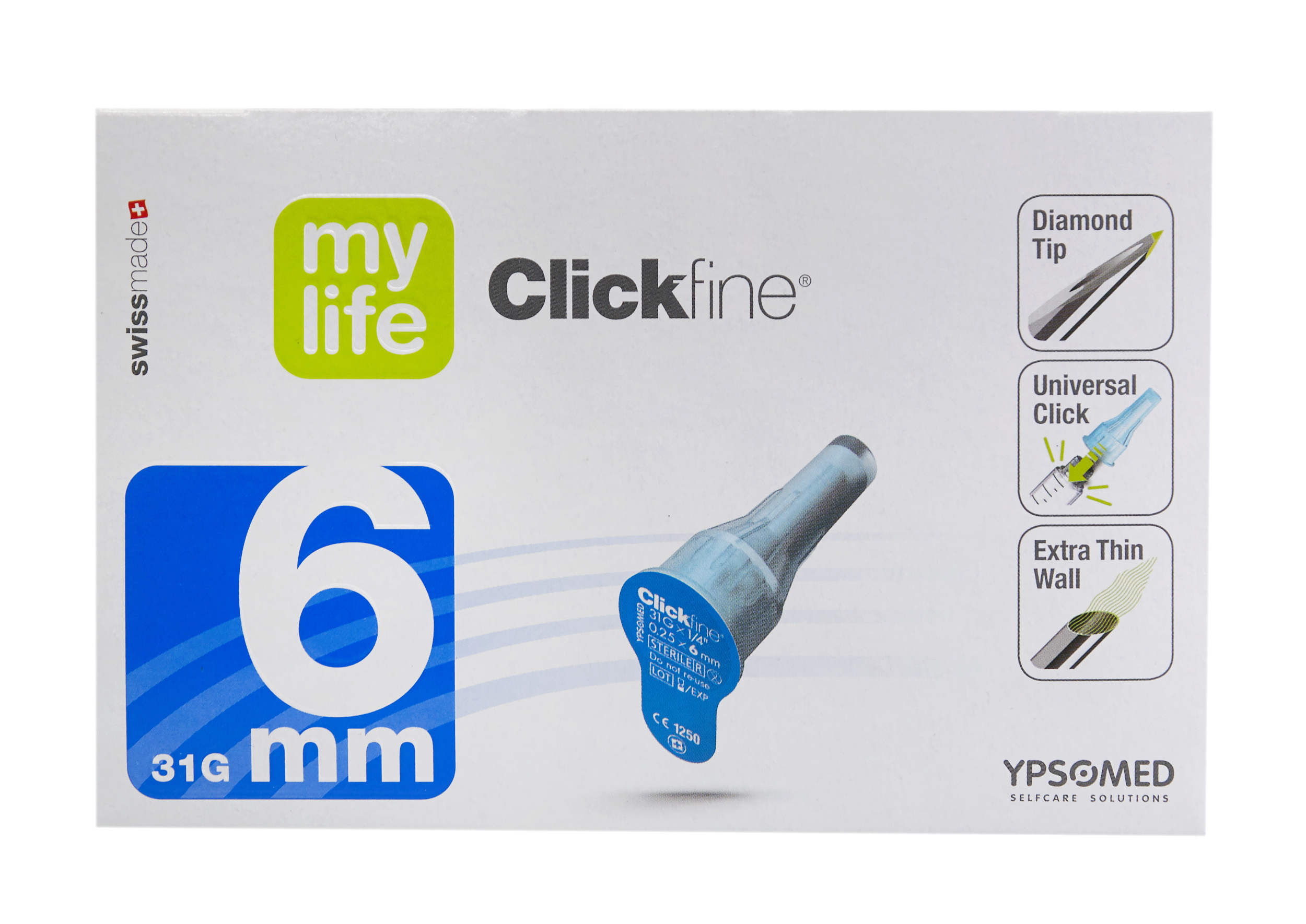 MYLIFE CLICKFINE aiguilles 6mm 31G (nouv) 100 pce 