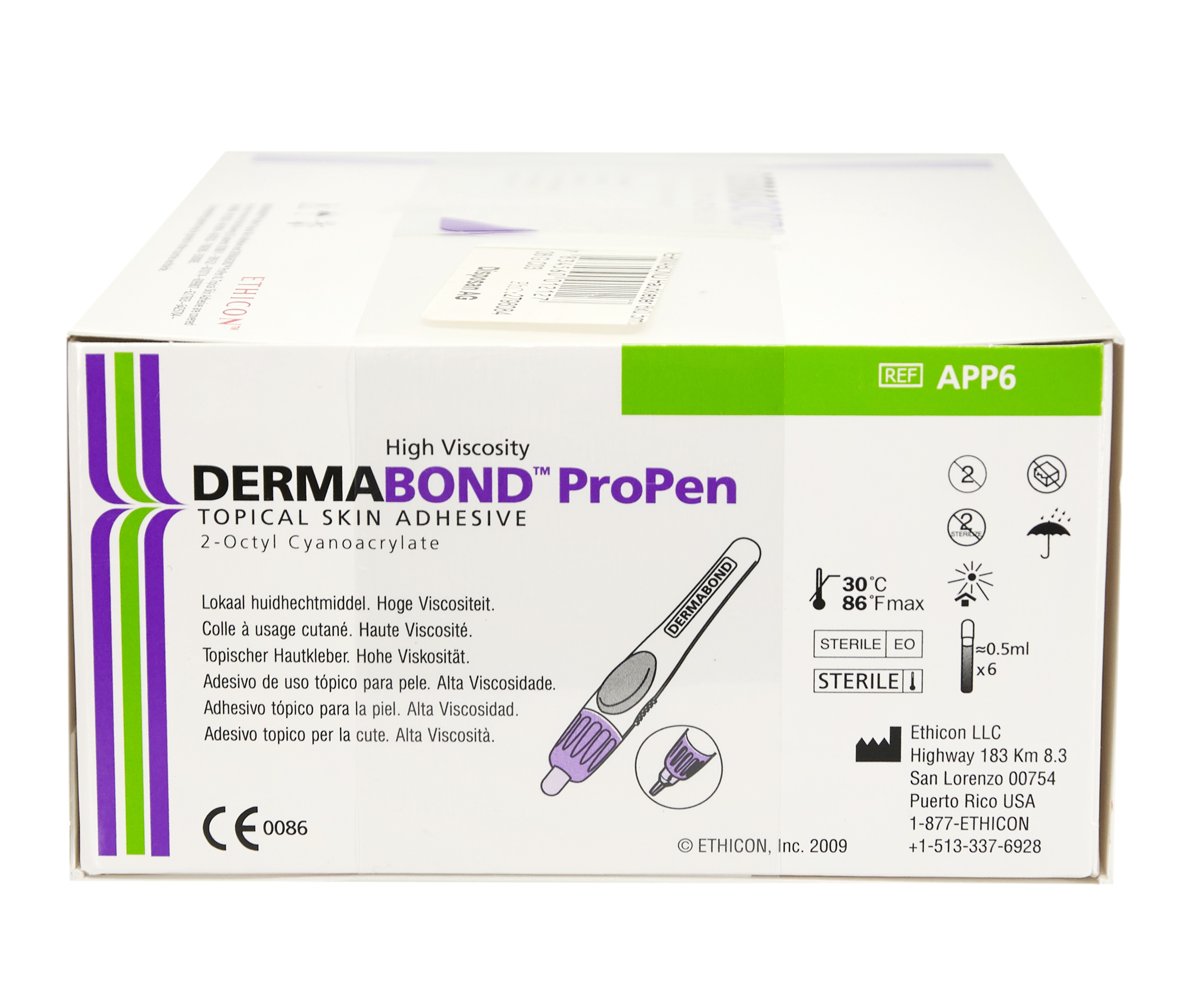 DERMABOND colle peau high viscos propen 6 x 0.5 ml 