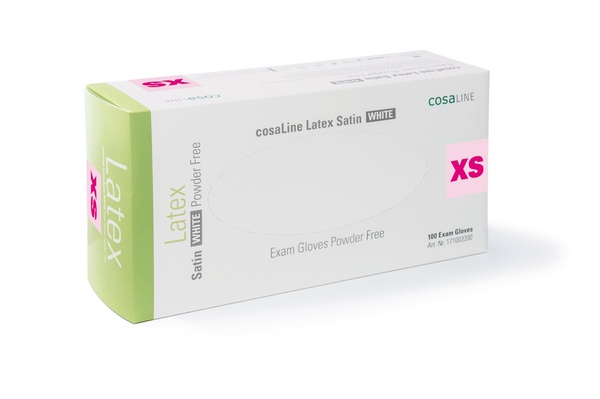 Gant en latex cosaline Satin pf blanc XS 100 pces 