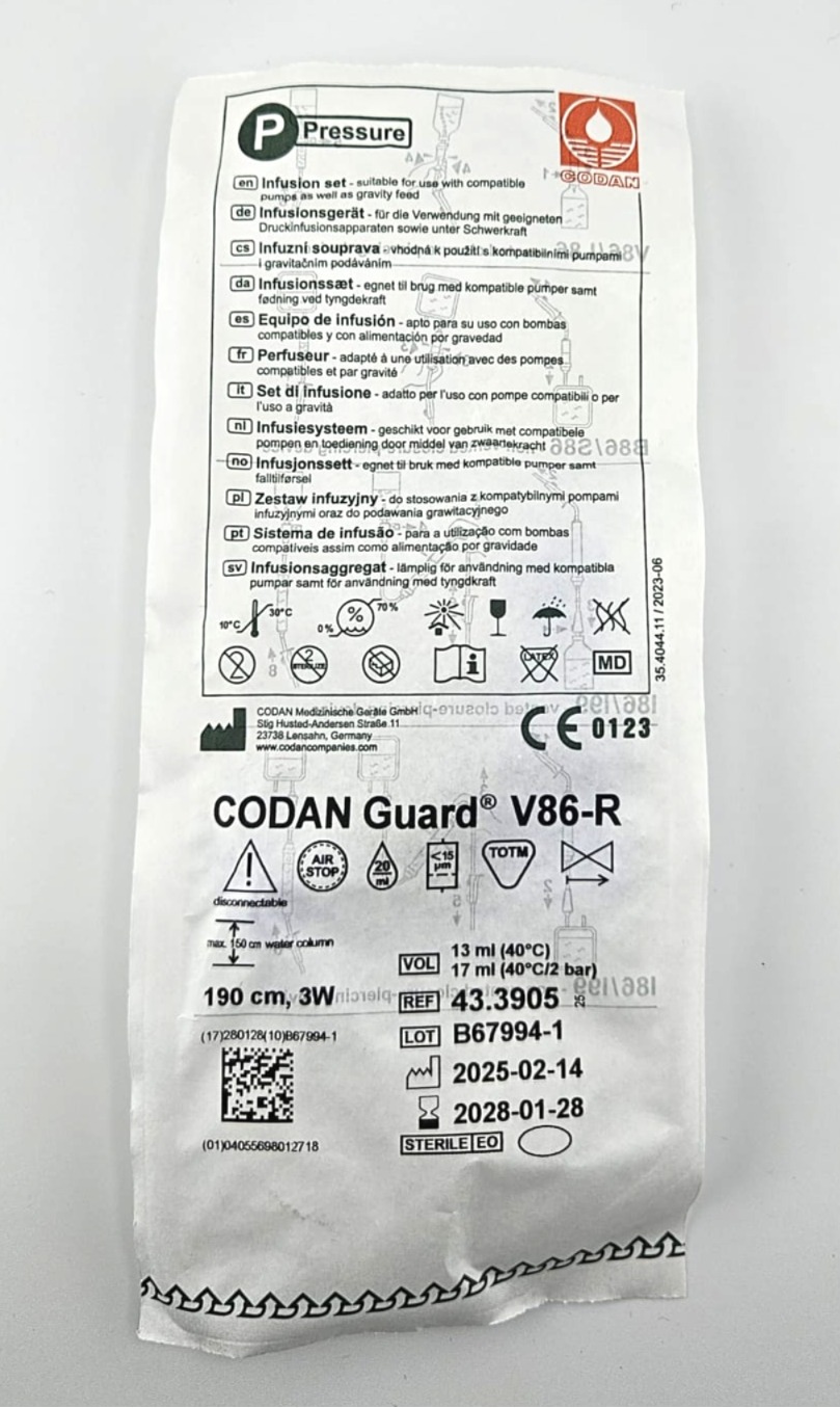 Dispositif d'infusion CODAN V 86-R-3W avec ventilation 