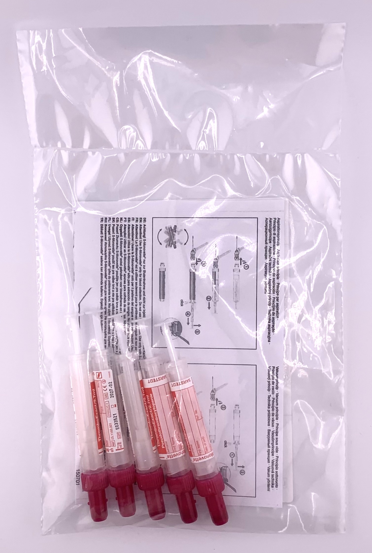 LabPack MONOVETTE Thrombo Exact 2.7ml rouge 5 pces 