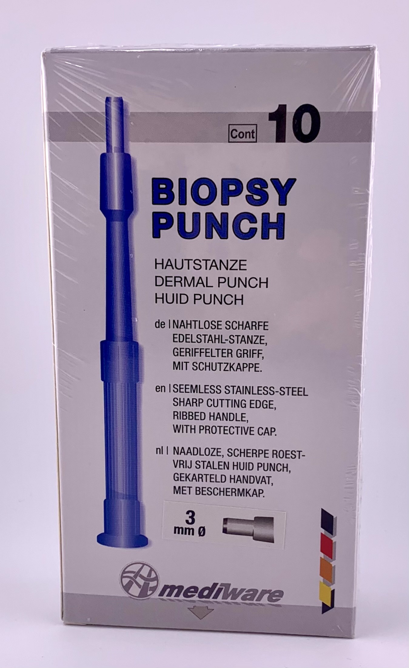 Biopsie-Hautstanze Mediware 3mm steril 10 Stk 