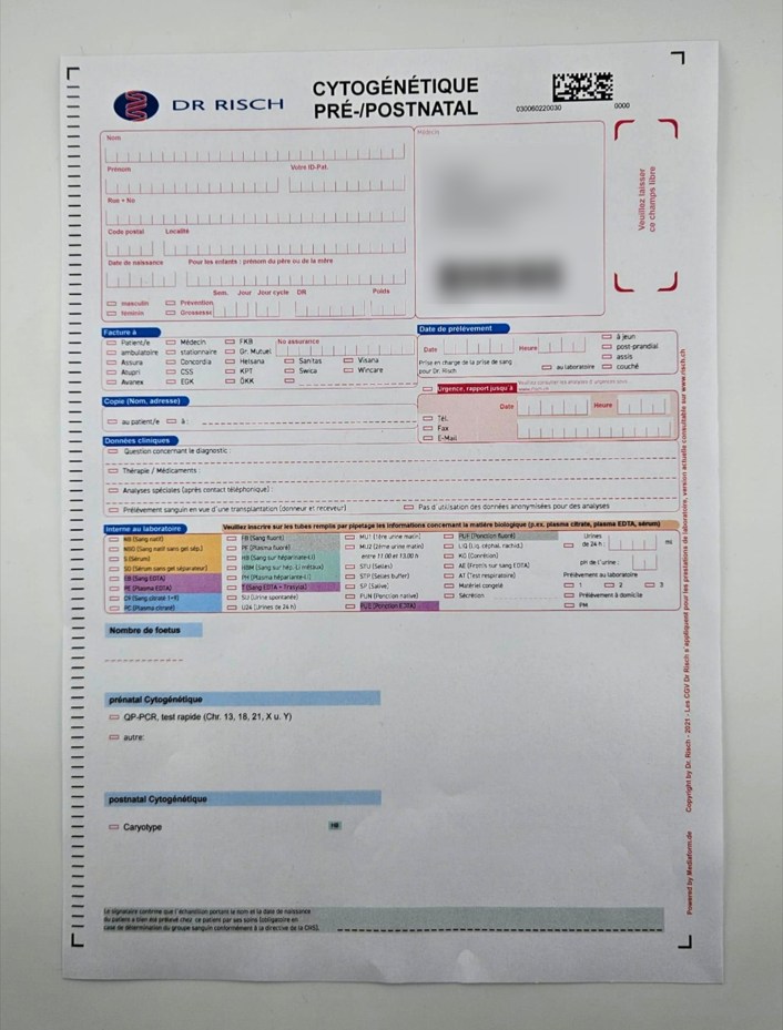 Modulo d'ordine Citogenetica postnatale 