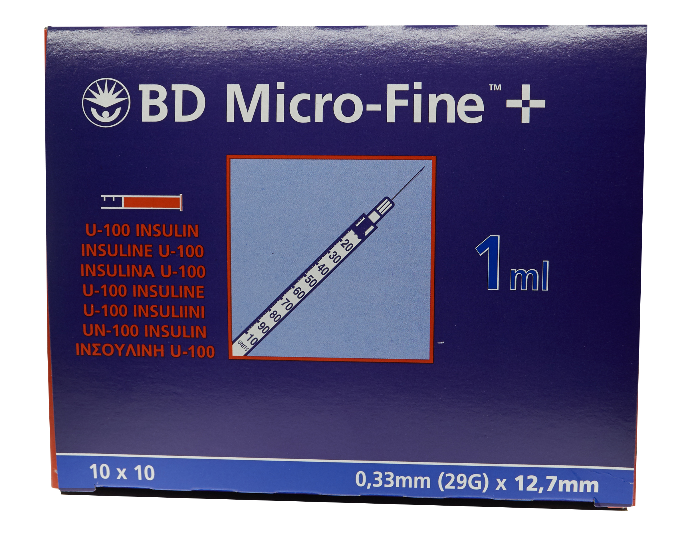 BD Micro-Fine+ Insulinspitzen 29G 0.33x12.7mm 1ml 100Stk. 
