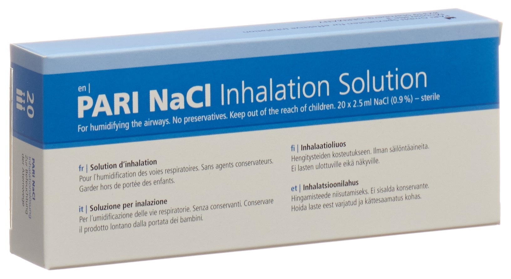 PARI NaCl solution inhalation 20 amp 2.5 ml 