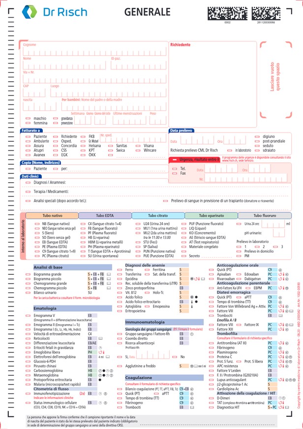 Modulo d'ordine analisi Generale 