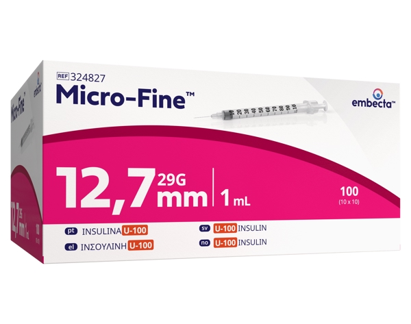 Micro-Fine+ U100 Insulinspritze 29G 0.33x12.7mm 100 x 1.0ml 